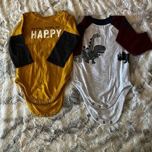 Garanimals 2 pack Long-Sleeved Onesies (boys) 18 month